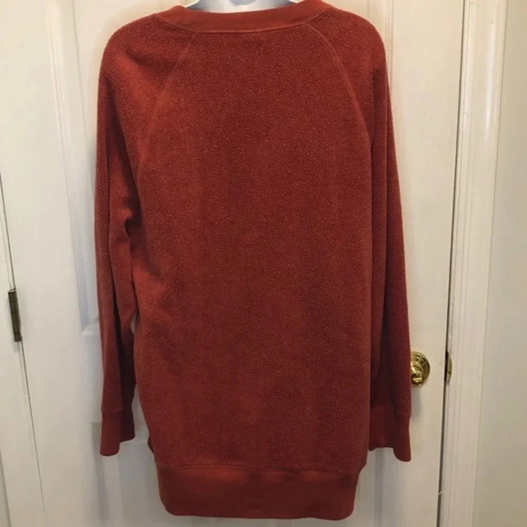 VS PINK Orange Sherpa Pullover Sweatshirt M - Picture 6 of 8